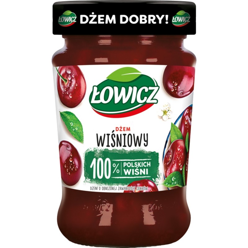 Łowicz DŻEM WIŚNIA WIŚNIOWY z wiśni NISKOSŁODZONY 280g