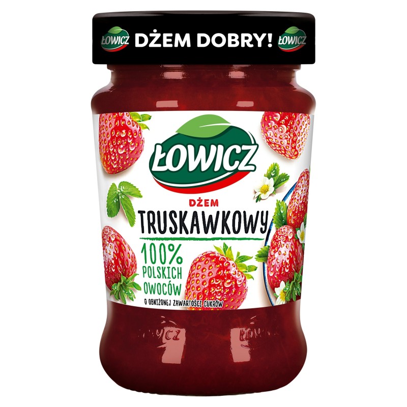 Łowicz DŻEM TRUSKAWKA TRUSKAWKOWY z truskawek NISKOSŁODZONY