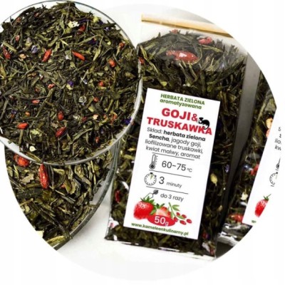 KAMELEON KULINARNY HERBATA zielona Sencha GOJI & TRUSKAWKA