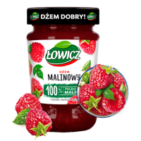 Łowicz DŻEM MALINA MALINOWY NISKOSŁODZONY 280gsłoik