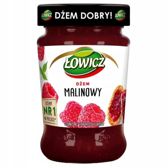 Łowicz DŻEM MALINA MALINOWY NISKOSŁODZONY 280gsłoik