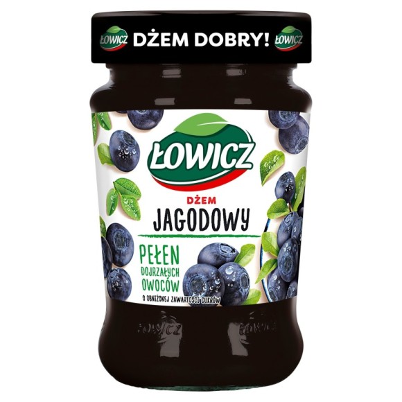 Łowicz DŻEM JAGODA JAGODOWY z jagody NISKOSŁODZONY 280g