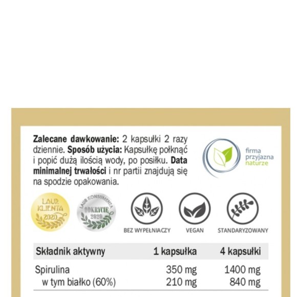 Yango SPIRULINA wsparcie ODCHUDZNIE ODPORNOŚĆ CHOLESTEROL