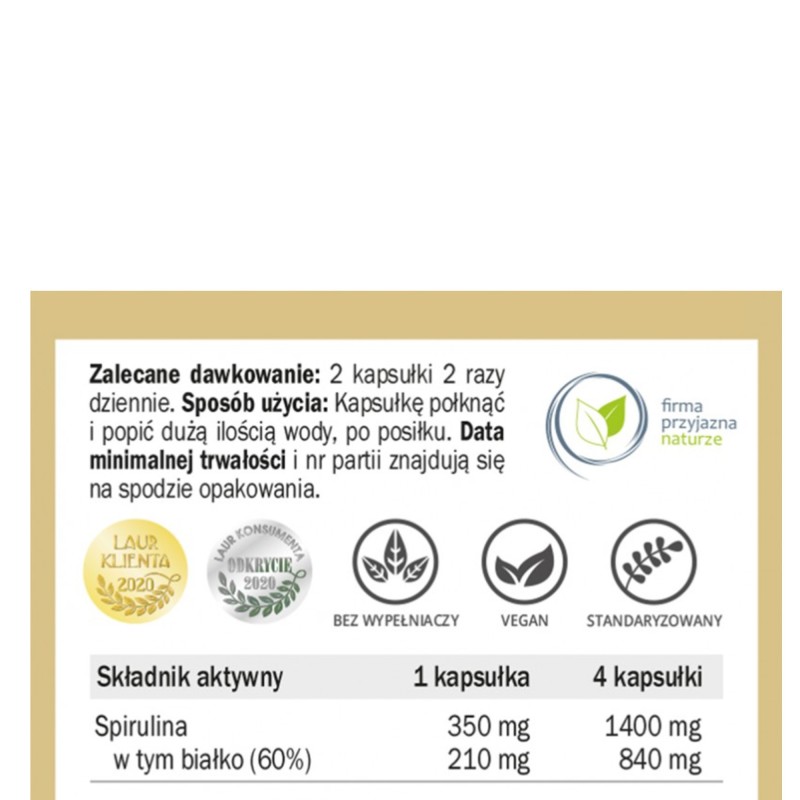 Yango SPIRULINA wsparcie ODCHUDZNIE ODPORNOŚĆ CHOLESTEROL