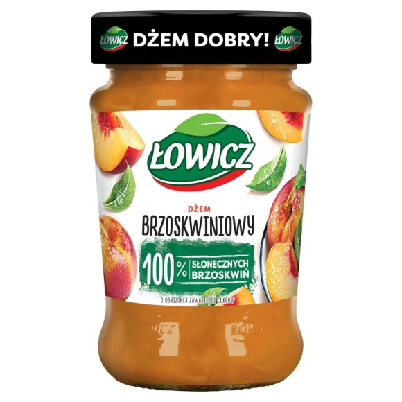 Łowicz DŻEM BRZOSKWINIOWY z brzoskwini NISKOSŁODZONY 280g