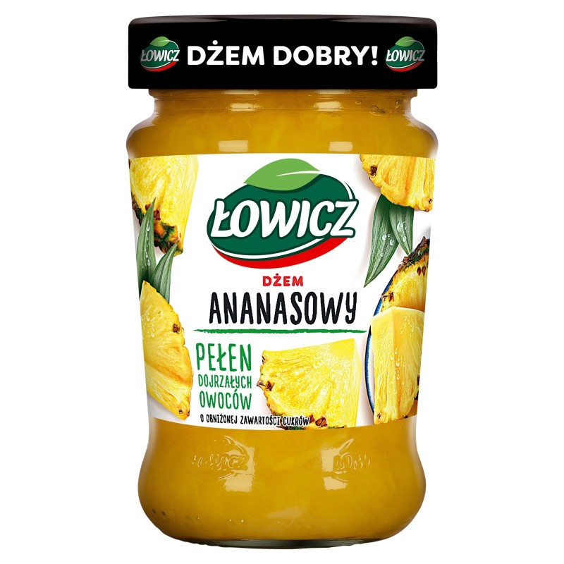 Łowicz DŻEM ANANAS z ananasa NISKOSŁODZONY 280g słoik