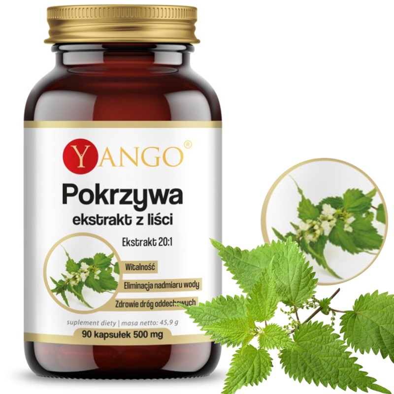 Yango POKRZYWA EKSTRAKT Z LIŚCI 500MG  witaminy minerały 90