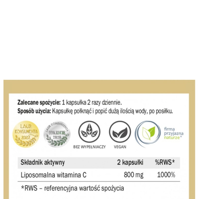 Yango LIPOSOMALNA WITAMINA C  wysokoprzysfajalna 60 kapsułek
