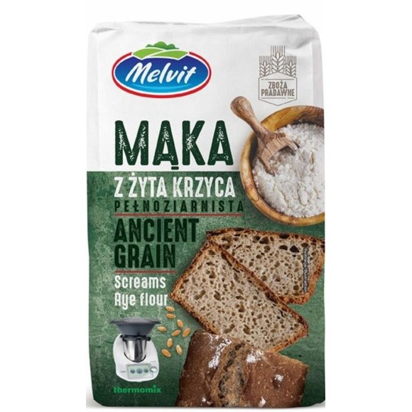 Melvit MĄKA Z ŻYTA KRZYCA PEŁNOZIARNISTA Pradawna Żytnia