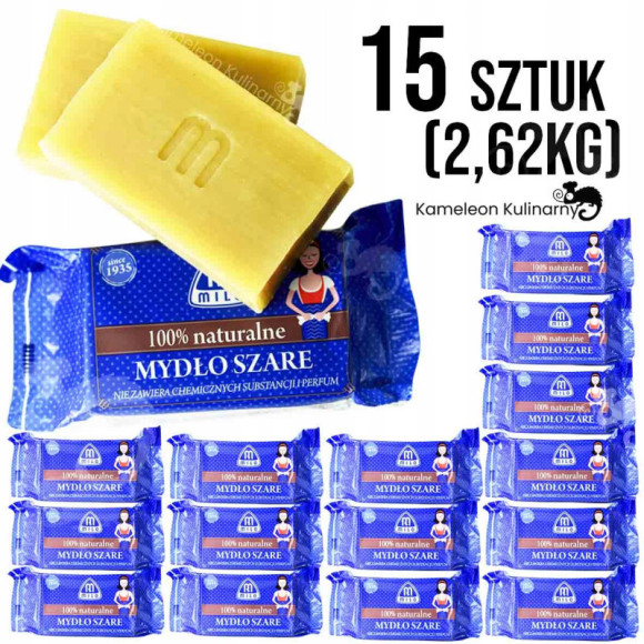 MYDŁO SZARE 100% NATURALNE HIPOALERNICZNE MILO MATTES zestaw 15 mydeł MYDŁO SZARE 100% NATURALNE HIPOALERNICZNE MILO MATTES zestaw 15 mydeł