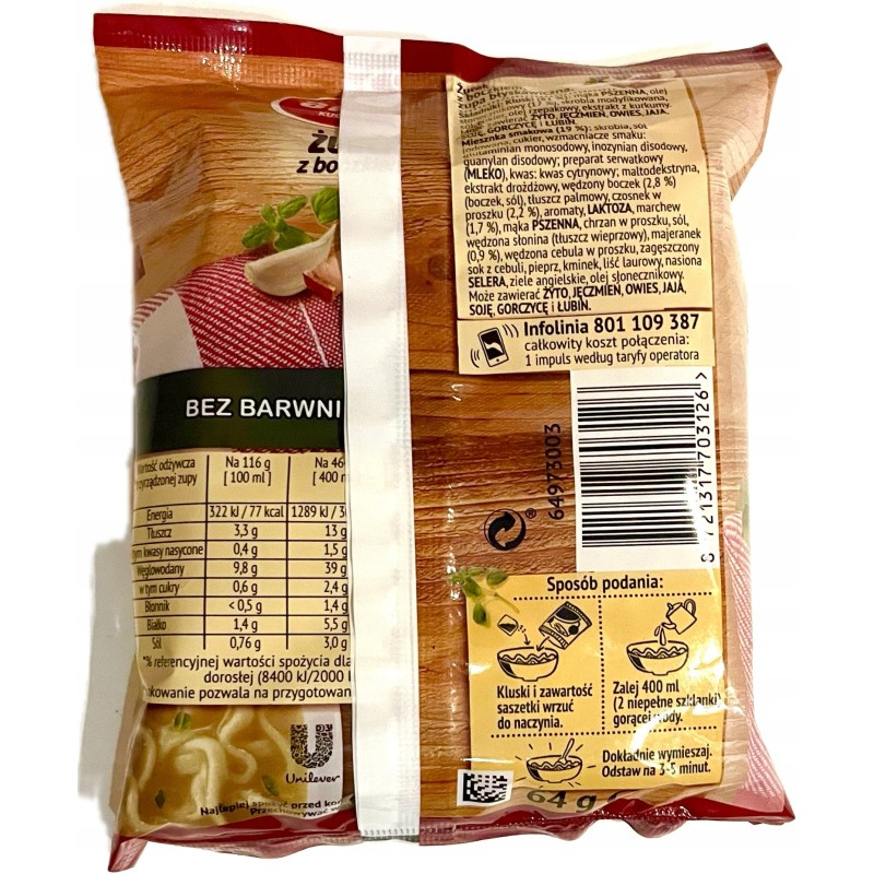 AMINO zupa zupka chińska ŻUREK Z BOCZKIEM 64g