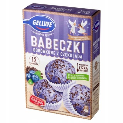 GELLWE BABECZKI BORÓWKOWE Z CZEKOLADĄ mieszanka do wypieku