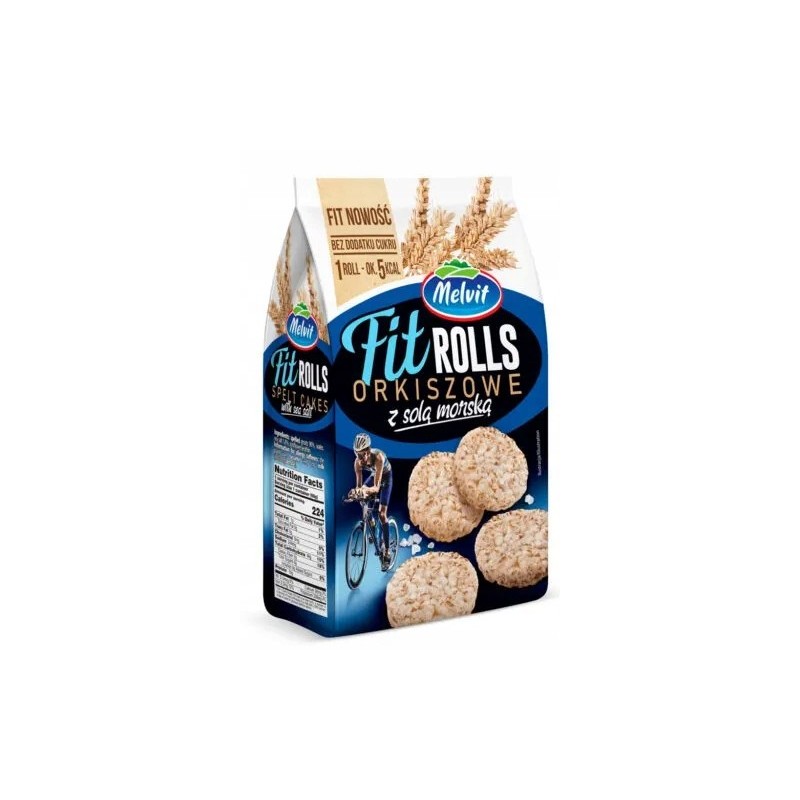 Melvit FIT ROLLS ORKISZOWE Z SOLĄ MORSKĄ 60g mini wafle