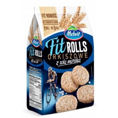 Melvit FIT ROLLS ORKISZOWE Z SOLĄ MORSKĄ 60g mini wafle