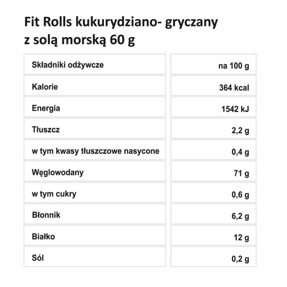 Melvit FIT ROLLS KUKURYDZIANO-GRYCZANE Z SOLĄ 60g mini
