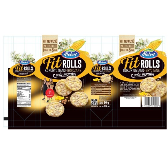 Melvit FIT ROLLS KUKURYDZIANO-GRYCZANE Z SOLĄ 60g mini