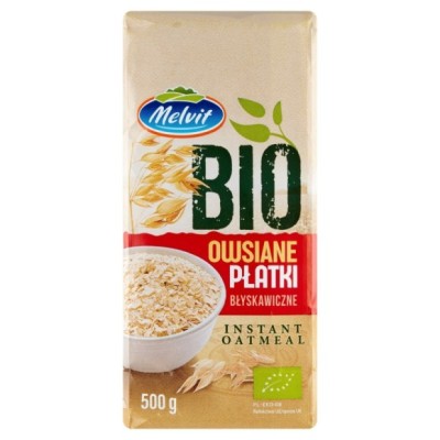 Melvit bio EKOLOGICZNE PŁATKI OWSIANE BŁYSKAWICZNE 500g