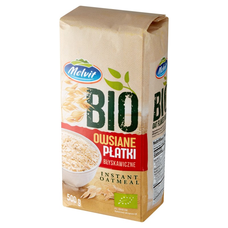 Melvit bio EKOLOGICZNE PŁATKI OWSIANE BŁYSKAWICZNE 500g