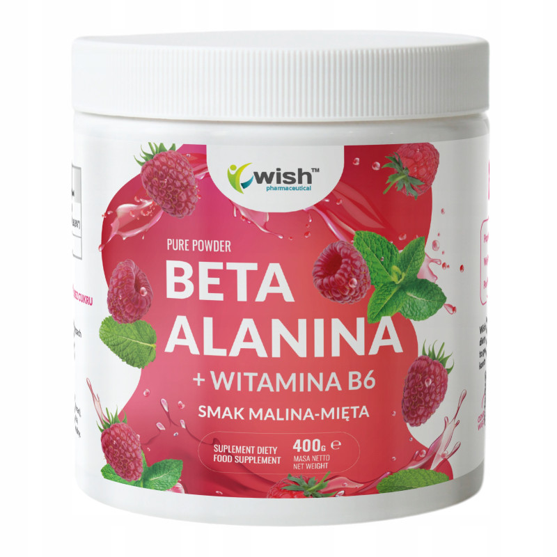 BETA ALANINA + WITAMINA B6 smak MALINA MIĘTA WISH odżywka PRZEDTRENINGOWA