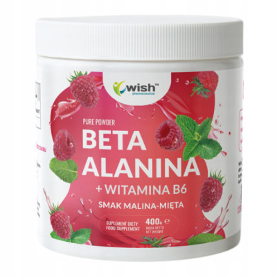 BETA ALANINA + WITAMINA B6 smak MALINA MIĘTA WISH odżywka PRZEDTRENINGOWA