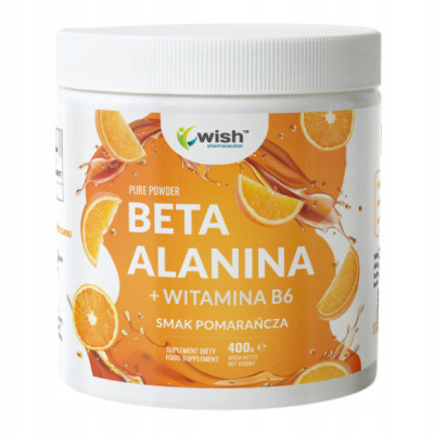 BETA ALANINA + WITAMINA B6 smak POMARAŃCZA WISH pomoc MIĘŚNIE TRENINGI SIŁA