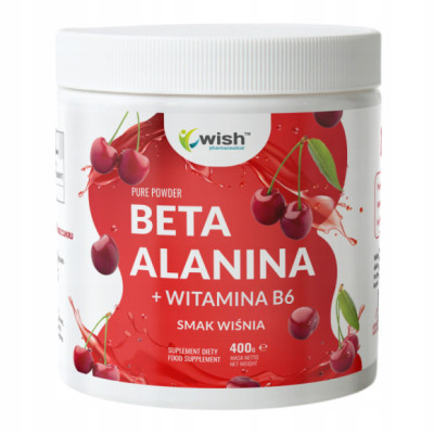 BETA ALANINA + WITAMINA B6 smak WIŚNIA WISH pomoc WYTRZYMAŁOŚĆ SIŁA MIĘŚNIE