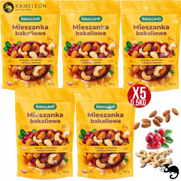 Bakalland MIESZANKA BAKALIOWA 40% MIGDAŁ 40% ŻURAWINA 20% NERKOWIEC 100G Bakalland MIESZANKA BAKALIOWA 40% MIGDAŁ 40% ŻURAWINA 20% NERKOWIEC 100G