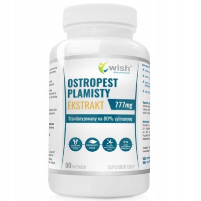 Wish OSTROPEST PLAMISTY 777mg 90kps 80% SYLIMARYNY wsparcie