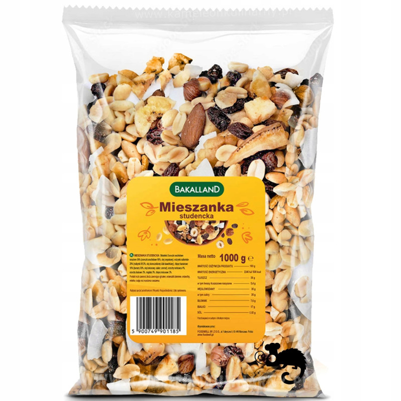 MIESZANKA STUDENCKA 1000g 1kg orzechy, rodzynki, bakalie, orzeszki ziemne