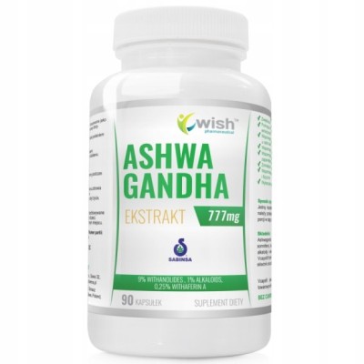 Wish ASHWAGANDHA Ekstrakt 777mg 90kps wsparcie stres