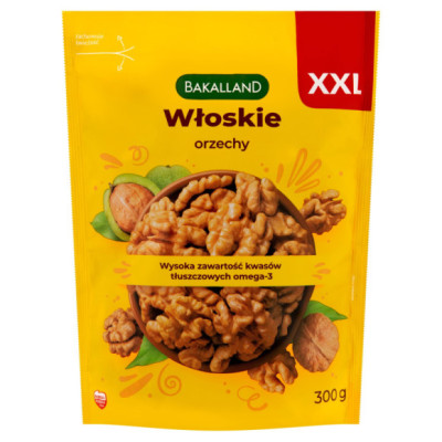 Bakalland ORZECH WŁOSKI ORZECHY WŁOSKIE łuskane XXL 300g 0,3KG bakalie