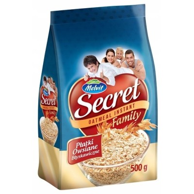 Melvit Secret Family PŁATKI OWSIANE BŁYSKAWICZNE 500g 0,5KG
