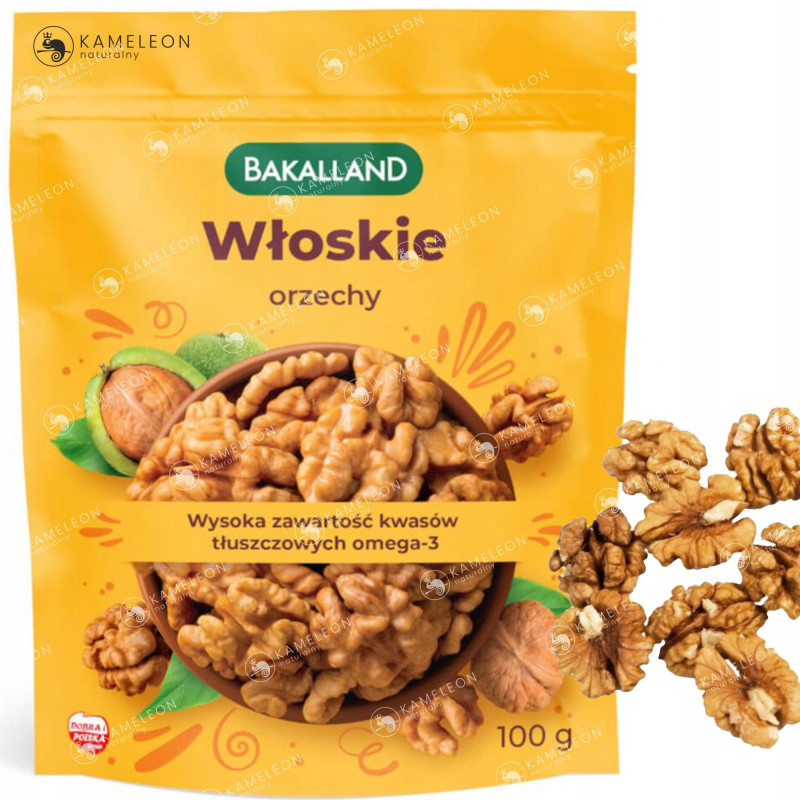 BAKALLAND ORZECHY WŁOSKIE 100G 0,1KG kwasy OMEGA-3