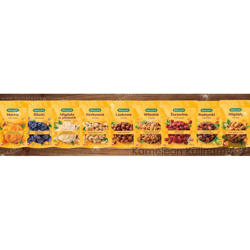 BAKALLAND ORZECHY WŁOSKIE 100G 0,1KG kwasy OMEGA-3