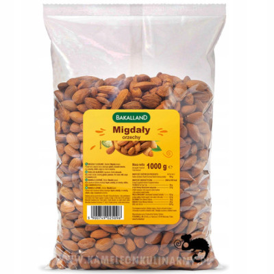 MIGDAŁY ORZECHY CAŁE ŁUSKANE MIGDAŁ duże opakowanie 1000g 1KG BAKALLAND