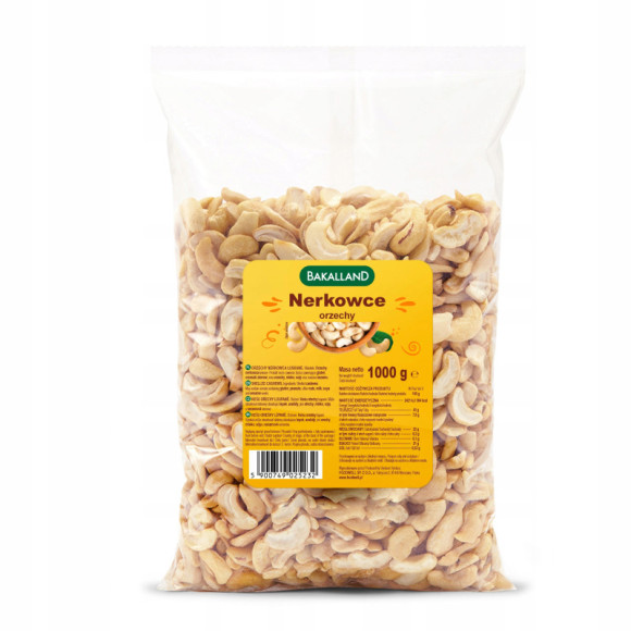 NERKOWCE ORZECHY NERKOWCA pożywna zdrowa przekąska 1000g 1KG BAKALLAND NERKOWCE ORZECHY NERKOWCA pożywna zdrowa przekąska 1000g 1KG BAKALLAND