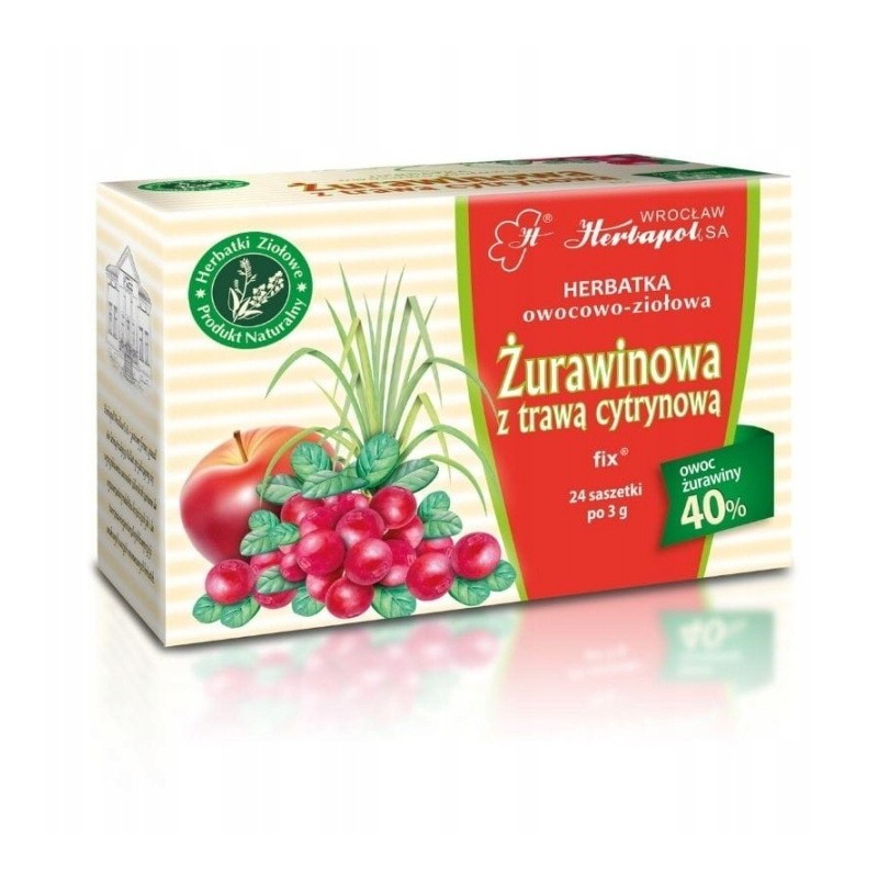 Herbapol HERBATA OWOCOWA ŻURAWINOWA + TRAWA CYTRYNOWA x 20