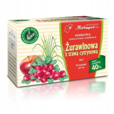 Herbapol HERBATA OWOCOWA ŻURAWINOWA + TRAWA CYTRYNOWA x 20