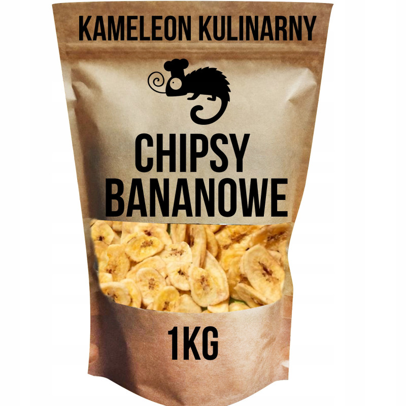 CHIPSY BANANOWE 1000g 1KG duże opakowanie PYSZNA ZDROWA PRZEKĄSKA KAMELEON