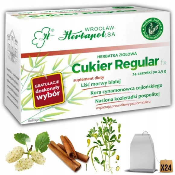 Herbapol CUKIER REGULAR zioła 24szt 48G Morwa biała
