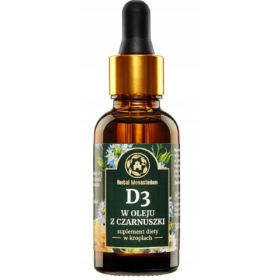 HERBAL Monasterium WITAMINA D3 + olej z czarnuszki KROPLE