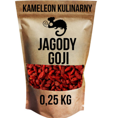 JAGODY GOJI suszone owoce 250g 0,25KG zdrowa przekąska KAMELEON KULINARNY