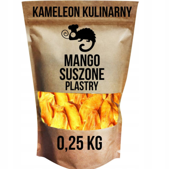 MANGO SUSZONE 0,25KG bez dodatku cukru PLASTRY 250G KAMELEON KULINARNY MANGO SUSZONE 0,25KG bez dodatku cukru PLASTRY 250G KAMELEON KULINARNY