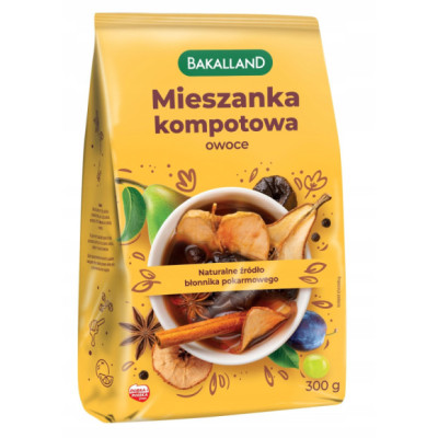 MIESZANKA KOMPOTOWA owoce NA KOMPOT Jabłko Śliwka Gruszka Aronia BAKALLAND
