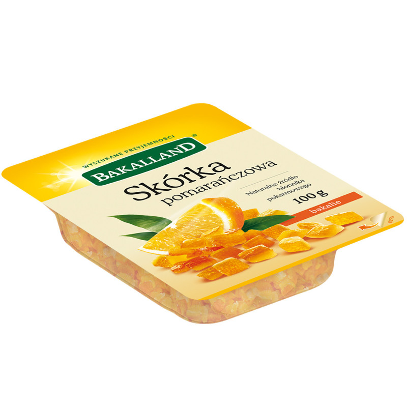 SKÓRKA POMARAŃCZOWA POMARAŃCZA KANDYZOWANA do ciast deserów 100g BAKALLAND