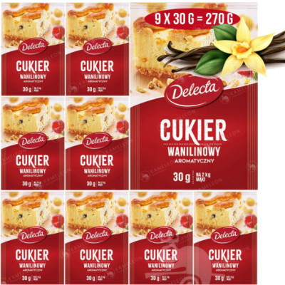 DELECTA CUKIER WANILINOWY duże opakowanie 9szt.