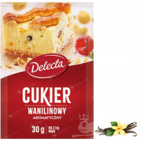 DELECTA CUKIER WANILIOWY AROMATYCZNY do ciast 30G duże opakow na 2KG mąki