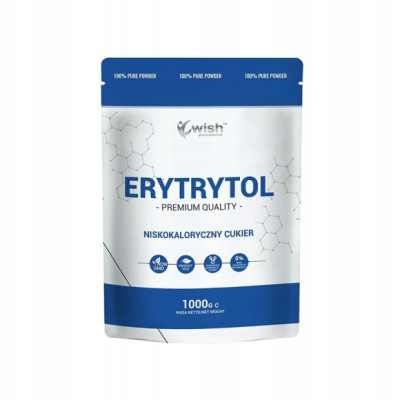 ERYTRYTOL 100% NISKOKALORYCZNY CUKIER W PROSZKU naturalny 1000g 1KG WISH