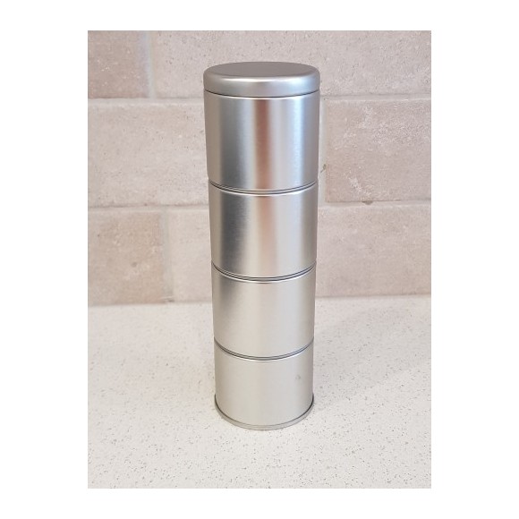 PUSZKA METALOWA na herbatę niebieska 43x43x60- 25g