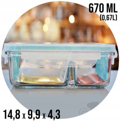 POJEMNIK SZKLANY DUO z przykrywą LUNCHBOX 670 ml